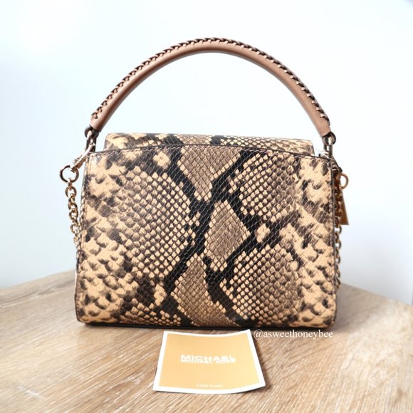 *NEW* MICHAEL KORS KARLIE SATCHEL - SNAKE EMBOSSED - Picture 8 of 10
